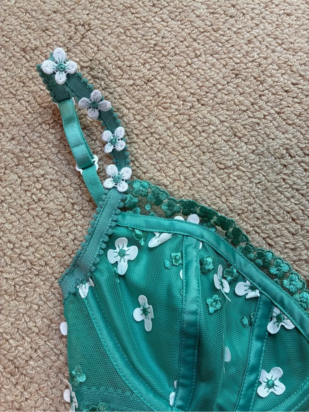 For Love & Lemons Floral Lace Longline Bralette top - Picture 6 of 6